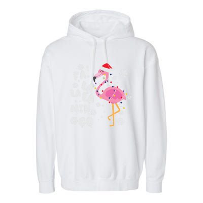 Fa La La La Mingo Christmas Day Pink Flamingo Merry Xmas Gift Garment-Dyed Fleece Hoodie