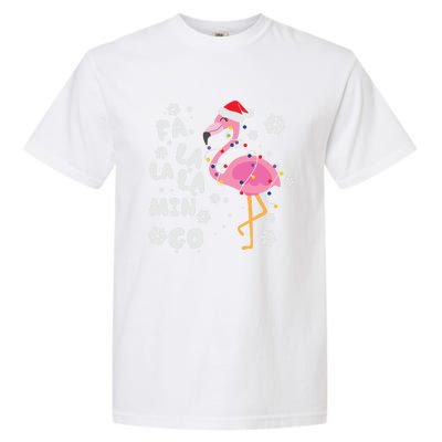 Fa La La La Mingo Christmas Day Pink Flamingo Merry Xmas Gift Garment-Dyed Heavyweight T-Shirt