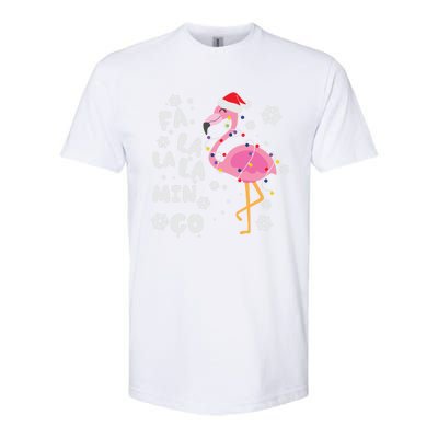 Fa La La La Mingo Christmas Day Pink Flamingo Merry Xmas Gift Softstyle CVC T-Shirt