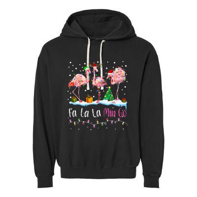 Fa La La La Mingo Flamingo Christmas Garment-Dyed Fleece Hoodie