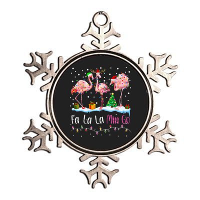 Fa La La La Mingo Flamingo Christmas Metallic Star Ornament