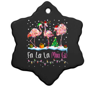 Fa La La La Mingo Flamingo Christmas Ceramic Star Ornament