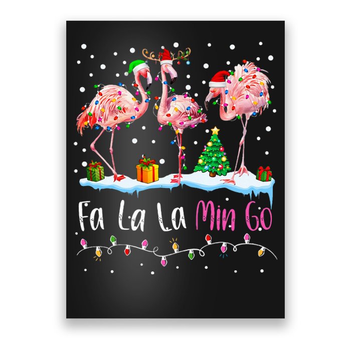 Fa La La La Mingo Flamingo Christmas Poster