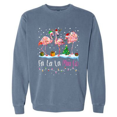 Fa La La La Mingo Flamingo Christmas Garment-Dyed Sweatshirt