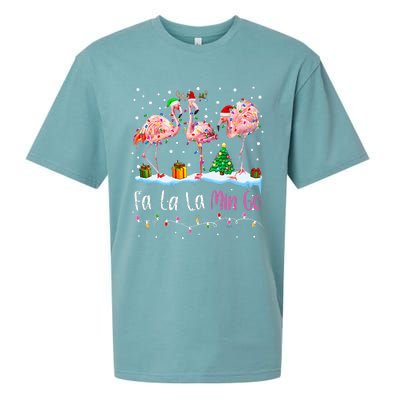 Fa La La La Mingo Flamingo Christmas Sueded Cloud Jersey T-Shirt