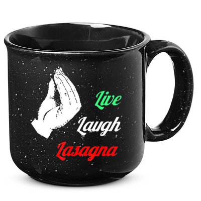 Funny Live Laugh Lasagna Tshirt Funny Lasagna Lovers 15oz Campfire Ceramic Mug