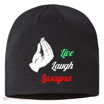 Funny Live Laugh Lasagna Tshirt Funny Lasagna Lovers Sustainable Beanie