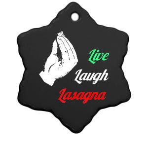 Funny Live Laugh Lasagna Tshirt Funny Lasagna Lovers Ceramic Star Ornament