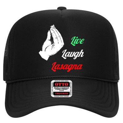 Funny Live Laugh Lasagna Tshirt Funny Lasagna Lovers Trucker Hat