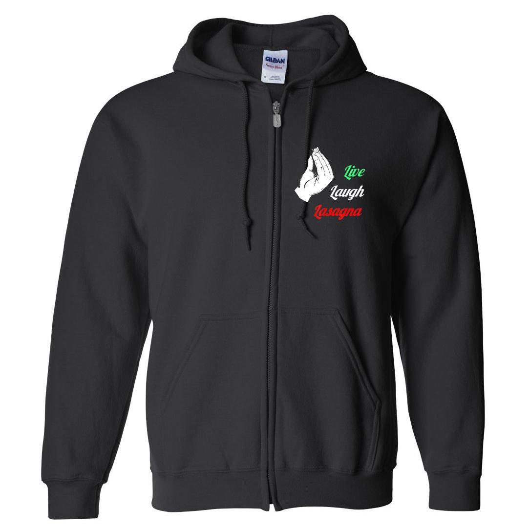 Funny Live Laugh Lasagna Tshirt Funny Lasagna Lovers Full Zip Hoodie