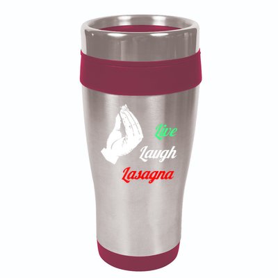 Funny Live Laugh Lasagna Tshirt Funny Lasagna Lovers 16oz Travel Tumbler