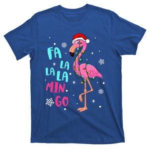 Fa La La La Mingo Flamingo Santa Hat For Christmas Lights Gift T-Shirt