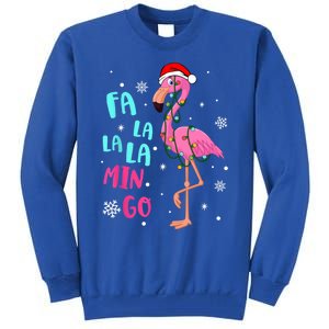 Fa La La La Mingo Flamingo Santa Hat For Christmas Lights Gift Tall Sweatshirt