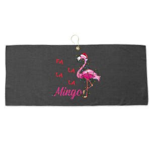 Fa La La La Mingo Flamingo Christmas Lights Merry Xmas Day Cool Gift Large Microfiber Waffle Golf Towel