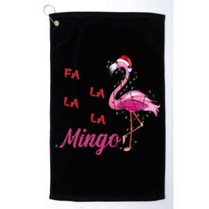 Fa La La La Mingo Flamingo Christmas Lights Merry Xmas Day Cool Gift Platinum Collection Golf Towel