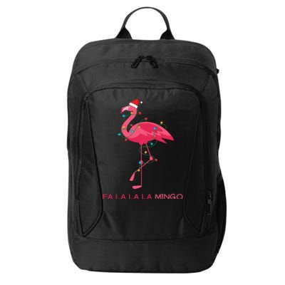 Fa La La La Mingo Flamingo Santa Pink Ugly Christmas Sweater City Backpack