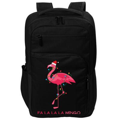 Fa La La La Mingo Flamingo Santa Pink Ugly Christmas Sweater Impact Tech Backpack