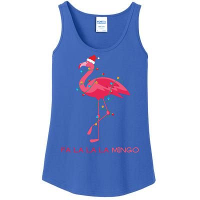 Fa La La La Mingo Flamingo Santa Pink Ugly Christmas Sweater Ladies Essential Tank