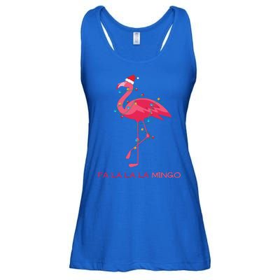 Fa La La La Mingo Flamingo Santa Pink Ugly Christmas Sweater Ladies Essential Flowy Tank