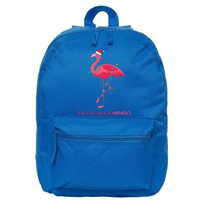 Fa La La La Mingo Flamingo Santa Pink Ugly Christmas Sweater 16 in Basic Backpack