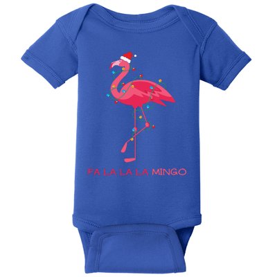 Fa La La La Mingo Flamingo Santa Pink Ugly Christmas Sweater Baby Bodysuit