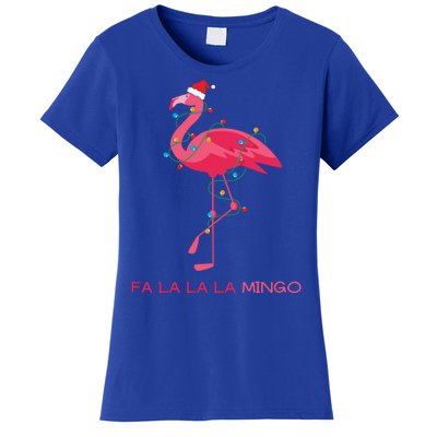 Fa La La La Mingo Flamingo Santa Pink Ugly Christmas Sweater Women's T-Shirt