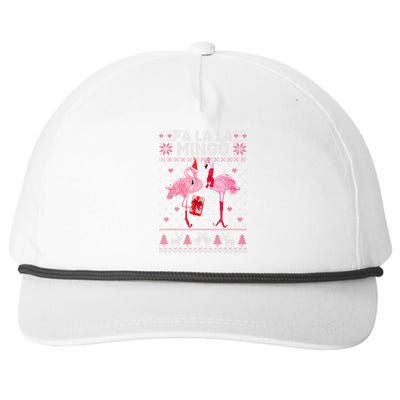 Fa La La La Mingo Flamingo Santa Pink Ugly Christmas Gift Snapback Five-Panel Rope Hat