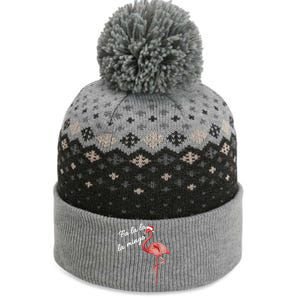 Fa La La La Mingo Flamingo Christmas Xmas Gift The Baniff Cuffed Pom Beanie