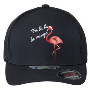 Fa La La La Mingo Flamingo Christmas Xmas Gift Flexfit Unipanel Trucker Cap