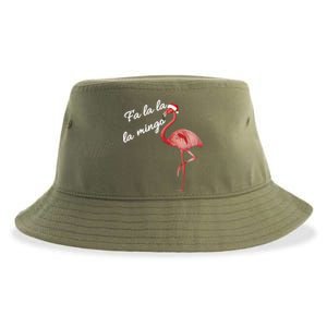 Fa La La La Mingo Flamingo Christmas Xmas Gift Sustainable Bucket Hat