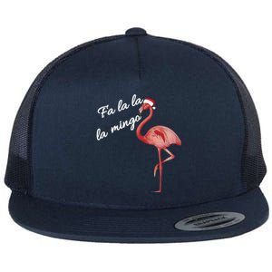 Fa La La La Mingo Flamingo Christmas Xmas Gift Flat Bill Trucker Hat