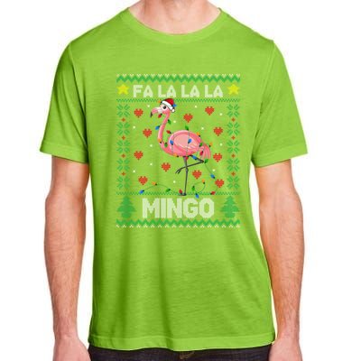 Fa La La La Mingo Funny Flamingo Ugly Christmas Sweater Gift Adult ChromaSoft Performance T-Shirt