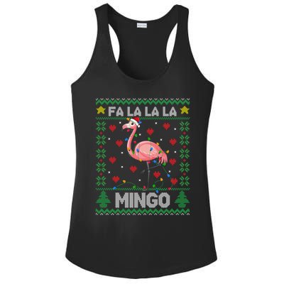 Fa La La La Mingo Funny Flamingo Ugly Christmas Sweater Gift Ladies PosiCharge Competitor Racerback Tank