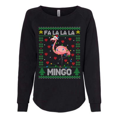 Fa La La La Mingo Funny Flamingo Ugly Christmas Sweater Gift Womens California Wash Sweatshirt