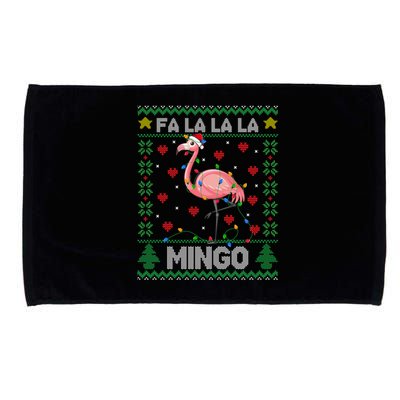 Fa La La La Mingo Funny Flamingo Ugly Christmas Sweater Gift Microfiber Hand Towel