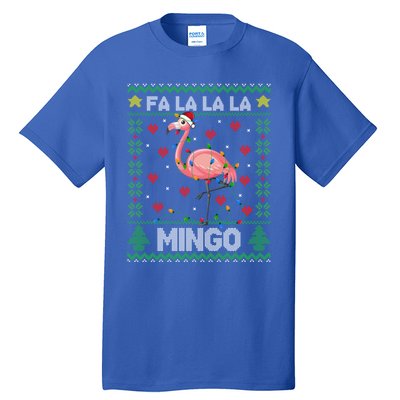 Fa La La La Mingo Funny Flamingo Ugly Christmas Sweater Gift Tall T-Shirt