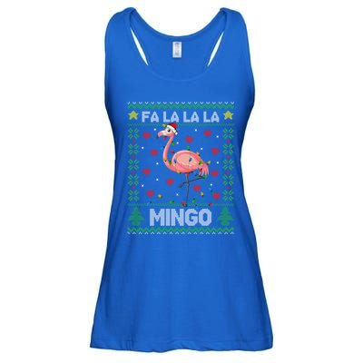 Fa La La La Mingo Funny Flamingo Ugly Christmas Sweater Gift Ladies Essential Flowy Tank