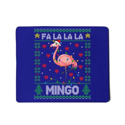 Fa La La La Mingo Funny Flamingo Ugly Christmas Sweater Gift Mousepad