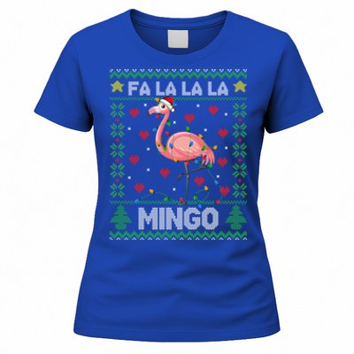 Fa La La La Mingo Funny Flamingo Ugly Christmas Sweater Gift Women's T-Shirt