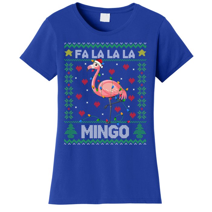 Fa La La La Mingo Funny Flamingo Ugly Christmas Sweater Gift Women's T-Shirt