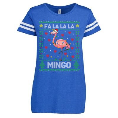 Fa La La La Mingo Funny Flamingo Ugly Christmas Sweater Gift Enza Ladies Jersey Football T-Shirt