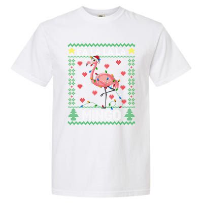 Fa La La La Mingo Funny Flamingo Ugly Christmas Sweater Gift Garment-Dyed Heavyweight T-Shirt