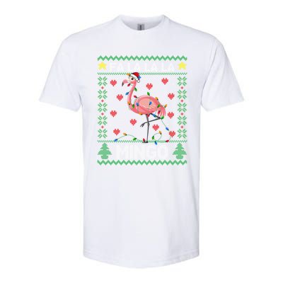 Fa La La La Mingo Funny Flamingo Ugly Christmas Sweater Gift Softstyle CVC T-Shirt