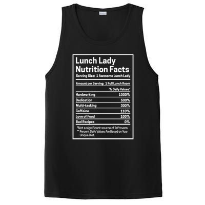 Funny Lunch Lady Nutrition Facts School Cafeteria Cooks Cool Gift PosiCharge Competitor Tank