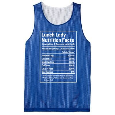 Funny Lunch Lady Nutrition Facts School Cafeteria Cooks Cool Gift Mesh Reversible Basketball Jersey Tank