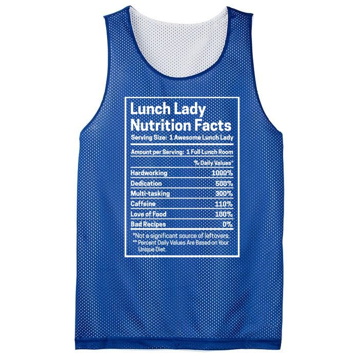 Funny Lunch Lady Nutrition Facts School Cafeteria Cooks Cool Gift Mesh Reversible Basketball Jersey Tank