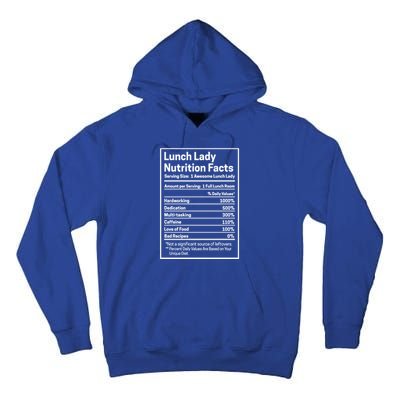 Funny Lunch Lady Nutrition Facts School Cafeteria Cooks Cool Gift Tall Hoodie