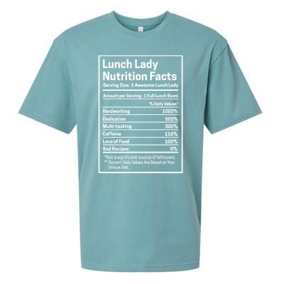 Funny Lunch Lady Nutrition Facts School Cafeteria Cooks Cool Gift Sueded Cloud Jersey T-Shirt