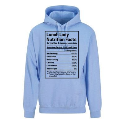 Funny Lunch Lady Nutrition Facts School Cafeteria Cooks Cool Gift Unisex Surf Hoodie