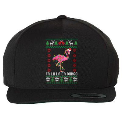 Fa La La La Mingo Funny Flamingo Ugly Christmas Sweater Cool Gift Wool Snapback Cap